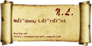 Nádasy Lóránt névjegykártya