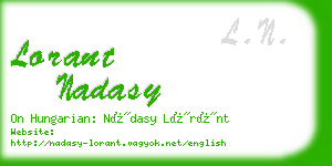 lorant nadasy business card